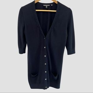 Vince Black V-Neck Half Sleeve Cashmere Cardigan M ($395)